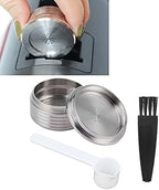 Tyenaza Coffee Filter, Reusable Stainless Steel Coffee Capsule with Spoon Brush, Film Spoon Brush Set Fit for NDIQ7323 Coffee Maker Machine - Image 3