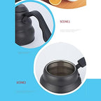 Pwshymi Stainless Steel Gooseneck Kettle, PTFE Coffee Pot with Ergonomic Handle and 3 Layer Composite Base, for Gas Electric Induction Stove Pour Over Coffee Maker (1.2L) - Image 5