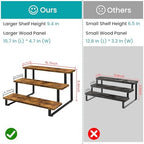 ELITEROO 3 Tier Wooden Display Rack, Portable Products Display Stand, 3 Step Straight Display Shelves for Retail Table Top, Counter Top, Craft Shows, Farmers Market, Tradeshows, Vendors - Image 2