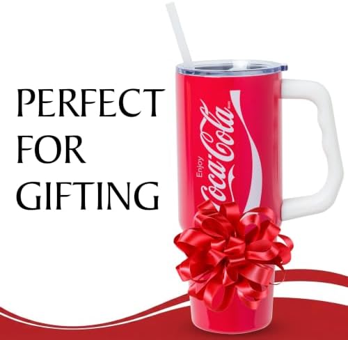 Silver Buffalo Coca Cola Stainless Steel Tumbler with Handle Straw, 30oz - Image 7