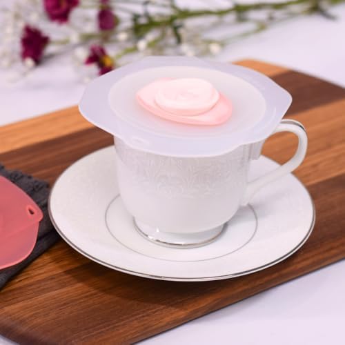 Set of 4 Charles Viancin Silicone Drink Covers – Wine Glass Covers – Small Silicon Lids – Cup Covers – 4 Inch Coffee Cup Lids - Image 7