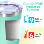 20oz Tumbler Insulated Tumblers Vacuum Coffee Mug with Lid LightBlue 12Pack - Image 4