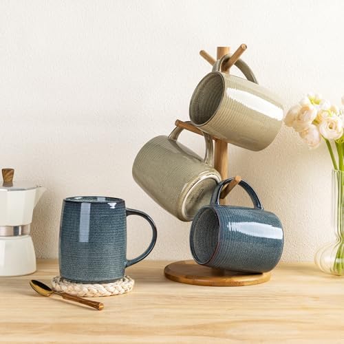 GBhome Large Ceramic Coffee Mugs Set of 6, 18oz Handmade Stoneware Coffee Mugs Set for Latte/Cappuccino/Hot Cocoa, Dishwasher & Microwave Safe, Multi-Color - Image 7