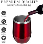MEWAY 12oz/8 Pack Wine Tumbler Glasses with Lid - Stemless Double Wall Vacuum Stainless Steel Travel Tumbler - Keeping Cold & Hot for Wine,Coffee,Cocktails,Gifts (Burgundy,Set of 8) - Image 2