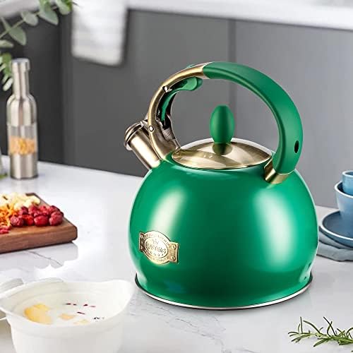 SUSTEAS Whistling Tea Kettle, 2.7QT Food-Grade Steel Teapot, Green - Image 5