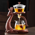 Chinese Gongfu Tea Set - Glass Teapot with Infuser Semi Automatic Tea Maker Set for Loose Leaf Tea by Unknown
