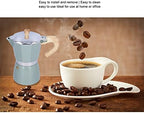 Classic Gas Stove Coffee Pot, 300ML Moka Maker Coffee Kettle with Ergonomic Handle Fast Brewing Excellent Aluminum Alloy Camping Pot for Greca Coffee Maker, Cafeteras (lake turquoise) - Image 2