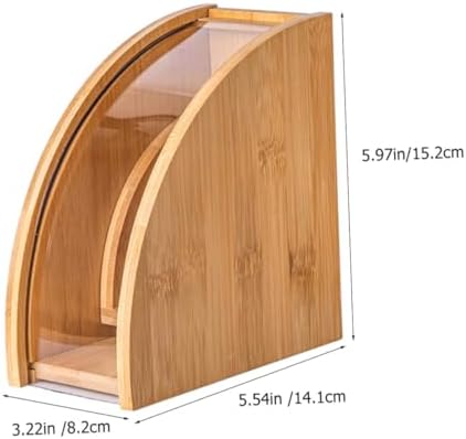 DECHOUS Coffee Filter Holder, Coffee Paper Storage Container for #1#2 V 60 Coffee Filters Bamboo Coffee Filter Paper Dispenser Rack with Dustproof Cover Filter Organizer - Image 2