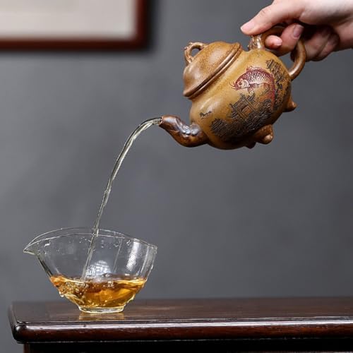 Tea Pots For Loose Tea Household Chinese Teapot Creative Hand-carved Fish Leaping Dragon Gate Teapot Tea Infuser Pot - Image 7