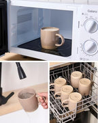 famiware Milkyway Coffee Mugs of 6, 13 oz Mug Set, Ceramic Cup with Handle - Image 5