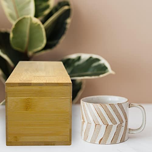 Bamboo Tea Organizer Box Chemical Free Eco-Friendly Big, Tall, Adjustable Cubbies Natural Wooden Storage Chest (4-Slot Across 14.3"x 4.4" x 4.2") - Image 6