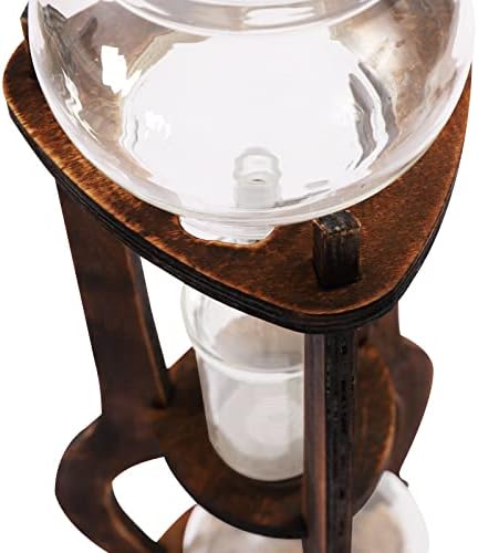 Iced Coffee Cold Brew Drip Tower Coffee Maker, 6–8 Cup Manual Cold Brew Brewer with Valve, Wooden Frame & Glassware, 2drops/s Cold Extraction System - Image 5