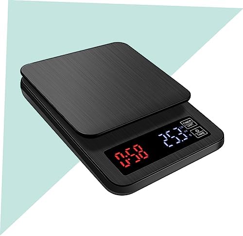 5kg Electronic Coffee Scale with Timer Digital Kitchen Scale for Cooking Baking Weighing Precision Sensors Easy to Use Lightweight Design Black USB Powered No Batteries Included - Image 3
