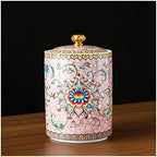 Tea Tin 复古珐琅陶瓷茶罐家庭旅行茶具陶瓷密封罐茶包装盒香料储存 Tea Canister(B,Small) by Unknown