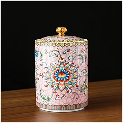 Tea Tin 复古珐琅陶瓷茶罐家庭旅行茶具陶瓷密封罐茶包装盒香料储存 Tea Canister(B,Small) by Unknown