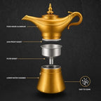 Genie Lamp Moka Pot, 3 Cup Stovetop Espresso Maker, Portable Aladdin Coffee Percolator for Home & Camping,Novelty Gifts for Father - Image 3