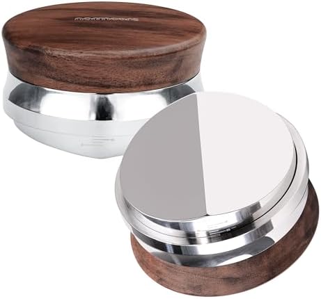Normcore 58.5mm Coffee Distributor Tool, Heavy Duty Coffee Levelling Tool With Genuine American Walnut Wood, Adjustable Depth Coffee Leveler Fits All 58mm Espresso Portafilter, Black by NORMCORECOFFEETOOLS