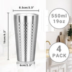 Metal Cup, 19 oz Insulated Tumbler, 4 Pack Double Wall Unbreakable Stackable Water Tumblers Premium Insulated Stainless Steel Cups Drinking Glasses for Home Travel Camping Outdoor - Image 2