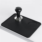 Coffee Tamper Mat Food Grade Silicone Espresso Coffee Tamping Rest Holder Corner Edge Pad Compatible with Office Bar Coffee ShopNO.1882(Black L) - Image 3
