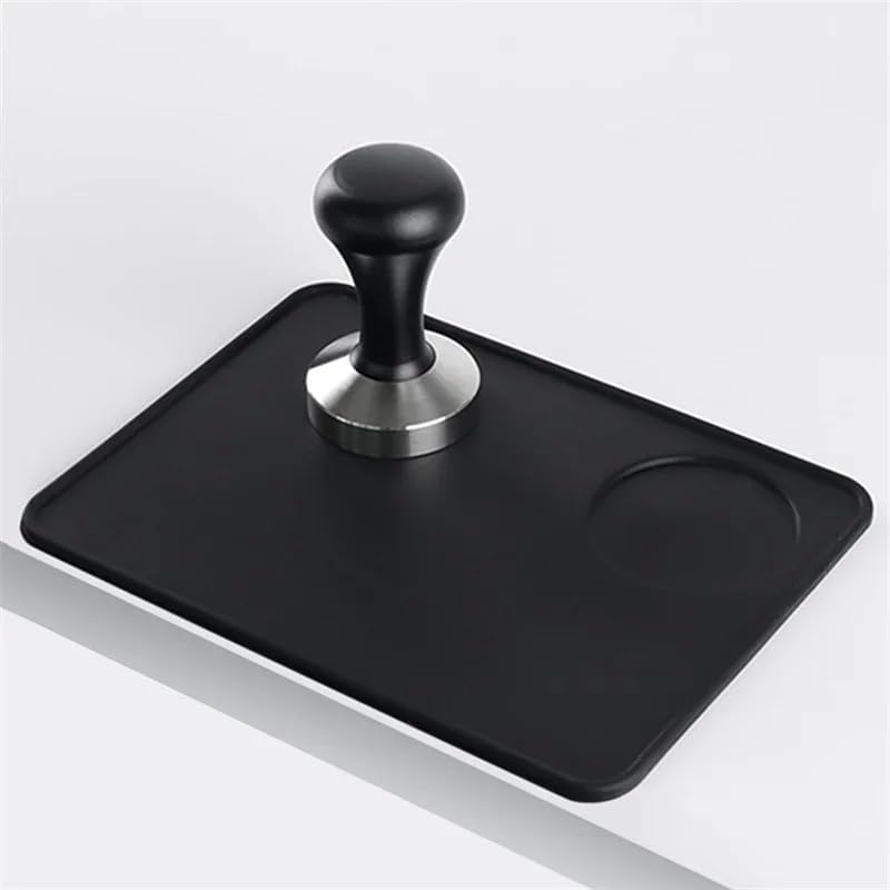 Coffee Tamper Mat Food Grade Silicone Espresso Coffee Tamping Rest Holder Corner Edge Pad Compatible with Office Bar Coffee ShopNO.1882(Black L) - Image 3