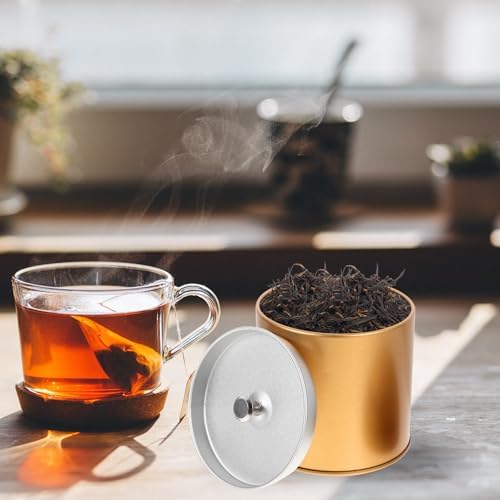 Kichvoe 6pcs Tea Tin Canisters with Airtight Double Lids, Metal Loose Leaf Tea Storage Containers, Small Kitchen Canisters for Coffee Sugar Candy, Rose Gold Matte - Image 7