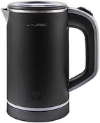 Small Kettle Electric, 0.8L Double Wall Portable Travel Kettle with 304 Stainless Steel, 600W Mini Hot Water Boiler with Auto Shut-off, Fast Boil, BPA-Free by WTJMOV