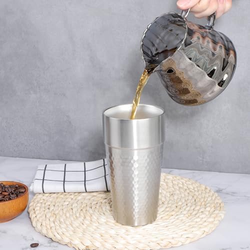 Beasea Stainless Steel Cups 19 oz, 8 Pack Large 18.6oz 550ml Stainless Steel Tumbler Stackable Double Wall Insulated Metal Drinking Glasses for Home Restaurant Office Party Camping - Image 6