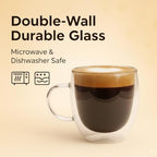 Casafoyer 9 Oz Double Wall Glass Coffee Cups Set of 4, Borosilicate Espresso Mugs - Image 4