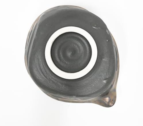 Urban Tokyo Meisen Pottery Handmade Ceramic Matcha Bowl with Pouring Spout, Japanese Minoyaki Pottery, Tea Ceremony Whisking, 18oz, Made in Japan (Mangantataki (Copper Black)) - Image 4