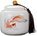Tea Canister High-Grade Ceramic Tea Canister Light Luxury Sealing Canister Household Multifunctional Empty Canister for Loose Leaf Tea, Coffee Tea Tin(Large) by Unknown