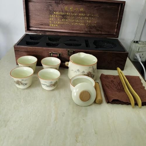 Chinese Kung Fu Tea Set, Semi-Automatic for Lazy Users, Exquisite Gifts Set, Perfect for Christmas, Father's Day, Mother's Day, and Birthday Gifts. (Grey-House) - Image 4