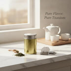 Pure Titanium Tea Canister, Metal Food Storage Container for Loose Leaf Tea and Tea Bags, 9.5 fl oz Jar for Home or Travel (1 PC) - Image 2