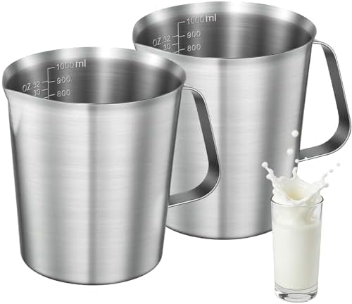 Stainless Steel Metal Measuring Cup w/Handle for Liquid,32&32oz by WELKORCateringEquipment