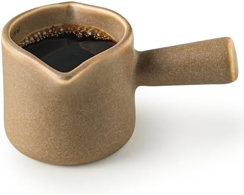 YHOSSEUN YHOJOY Double Spouts Measuring Cups, Ceramic Espresso Cup with Handle, Measuring Espresso Shot Milk Cup 90 Ml, Espresso Accessories by YHOSSEUN