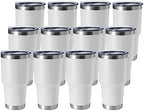 HASLE OUTFITTERS 30oz Stainless Steel Tumbler, Double Wall Vacuum Insulated Travel Mug Tumbler, Durable Insulated Coffee Mug, Gift Box Set (White, 12) by HASLEOUTFITTERS