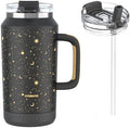 Hydraful 64 oz Tumbler with Handle and Straw - 100% Leak-Proof - Insulated Cup Reusable Stainless Steel Large Water Bottle Travel Mug for Gym, Hiking, and Camping - Gifts for Women Men Him Her by Hydraful