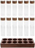 Coffee Bean Storage Tubes Glass Organizer with Wooden Holder by NUSITOU