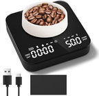 Coffee Scale with Timer, Rechargeable Mini Espresso Scale, 2kg/0.1g Accurate Food Scale for Pour-Over and Espresso Coffee, LCD Display, Portable Digital Kitchen Scale with Automatic Timing - Image 3