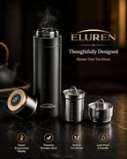 Vacuum Insulated Stainless Steel Thermal Smart Water/Coffee/Tea Tumbler & Flask with Tea Infuser, LED Temperature Display, One-Click Opening, Leak-Proof, Keeps Drinks Hot or Cold for Hrs, Black - Image 2