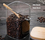 Big Glass Jars,50 Oz Coffee Canister,Food Storage Containers with Spoon Airtight Bamboo Lids for Pasta,Cookies, Nuts, Coffee Beans, Cereal,Glass Canisters for Kitchen, Pantry Organization, BPA Free - Image 4