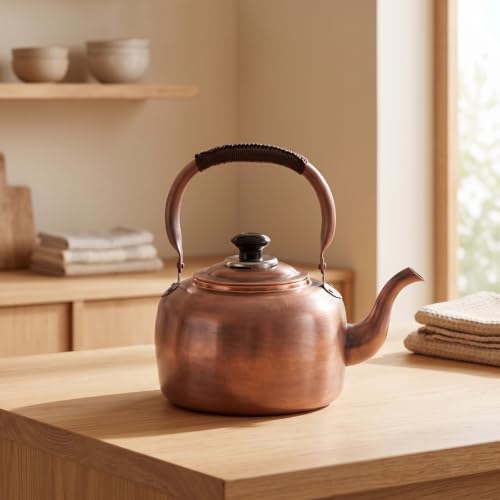 Vintage Copper Kettle |, Stovetop, Copper Teapot, for Kitchen, Tea Lovers, 5L, Gas Whistling - Image 4