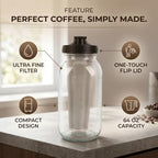 GOWENIC 2L Glass Cold Brew Coffee Maker for Home Office Iced Coffee - Image 3