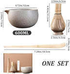 Matcha Tea Set with Whisk Bowl Spoon Holder, Japanese Traditional Manual Kit Style1 - Image 7