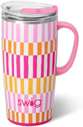 Swig Life 22oz Insulated Travel Mug with Handle & Lid, Sherbet Stripe by SwigLife