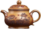 Tea Kettle Hand-carved Purple Clay Pan Pot Chinese Tea Ceremony Supplies Kettle Coffee Pot Teapot Ceramic Tea Infuser by Unknown