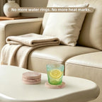 Natural Marble Coaster Set of 4.Round Drinks Coasters,Non-Ceramic/Non-Resin - Image 4
