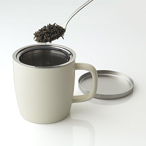 FORLIFE Dew Satin Finish Brew-In-Mug with Basket Infuser & Stainless Lid 11 oz. (Natural Cotton) - Image 7