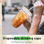 Ziliny 50 Sets 18oz Clear Plastic Cups with Lids and Straws Disposable Cups - Image 5
