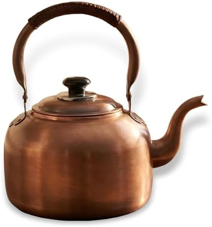 3.2 QT Solid Copper Whistling Kettle | Large Capacity & Cool-Touch Handle by Unknown