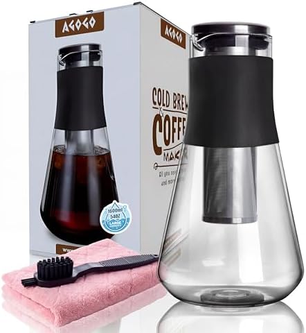 AGOGO 54oz Glass Coffee Maker & Pitcher for Iced Tea & Fruit Infusions by AGOGOOfficial